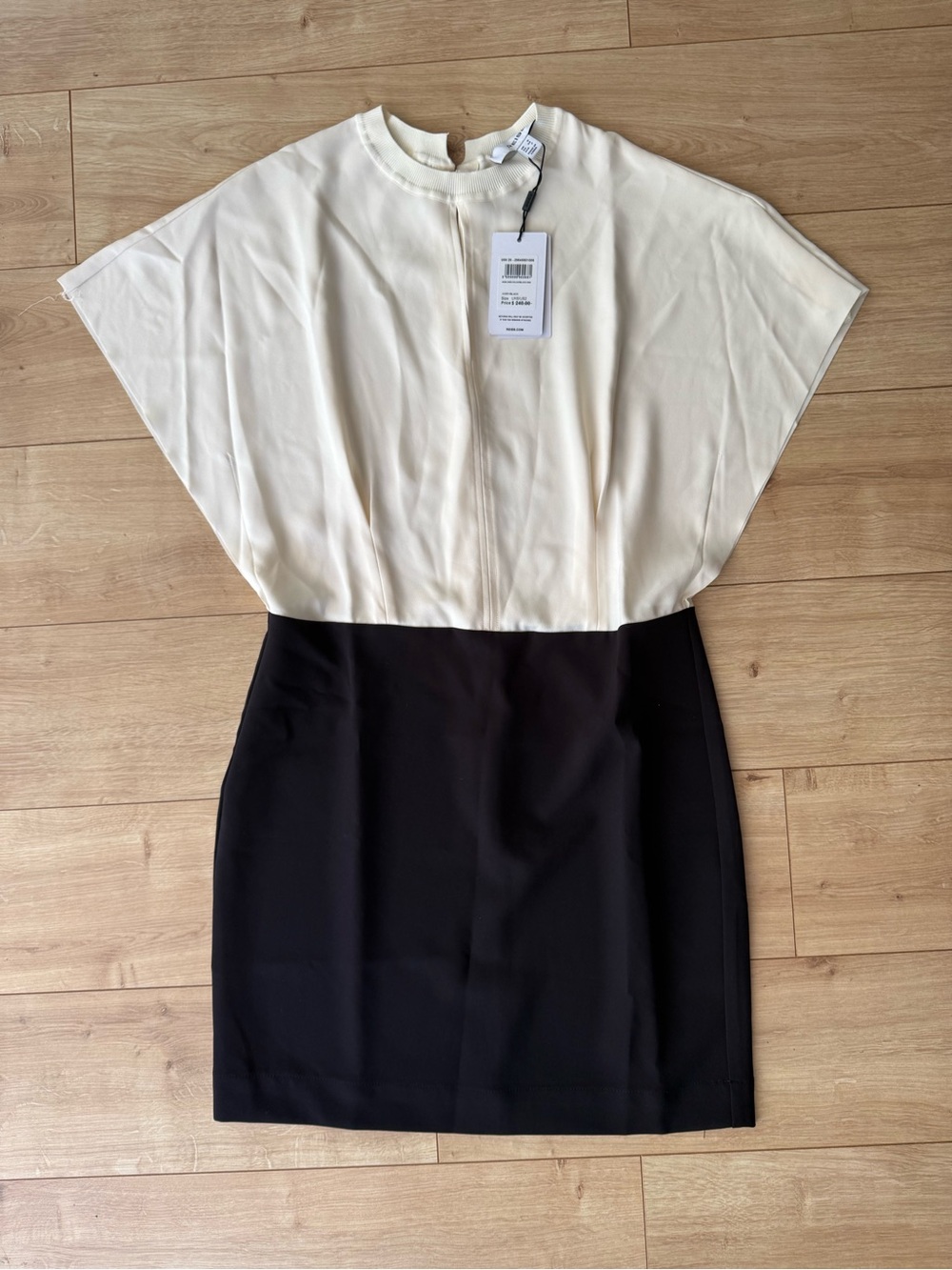 Reiss Marlowe Colorblock Mini Dress NWT Size 2 Ivory Black Mod Minimalist $240